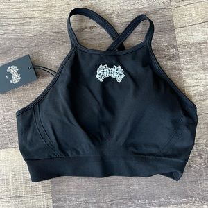 New! Womens Darc Sport black high neck sports bra M